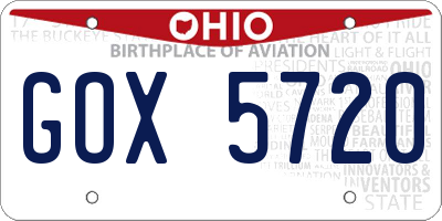 OH license plate GOX5720