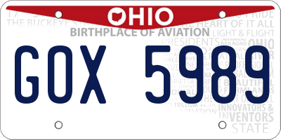 OH license plate GOX5989