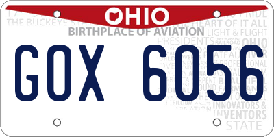 OH license plate GOX6056