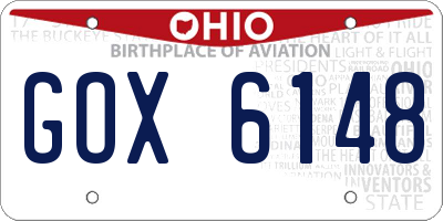 OH license plate GOX6148