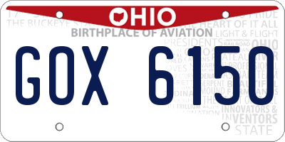 OH license plate GOX6150