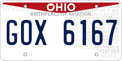 OH license plate GOX6167