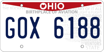 OH license plate GOX6188