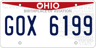 OH license plate GOX6199