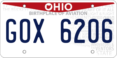 OH license plate GOX6206