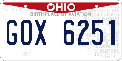 OH license plate GOX6251