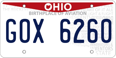 OH license plate GOX6260