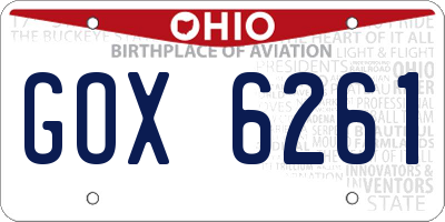 OH license plate GOX6261