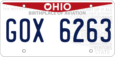 OH license plate GOX6263