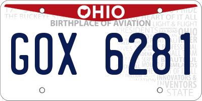 OH license plate GOX6281