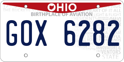 OH license plate GOX6282