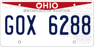 OH license plate GOX6288