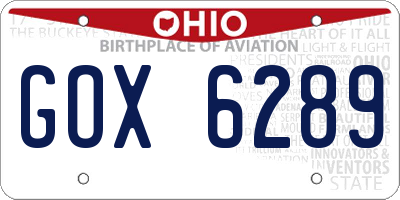 OH license plate GOX6289
