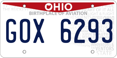 OH license plate GOX6293