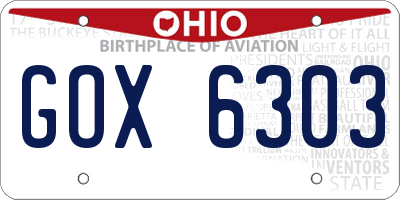 OH license plate GOX6303