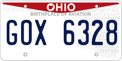 OH license plate GOX6328