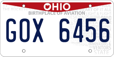 OH license plate GOX6456