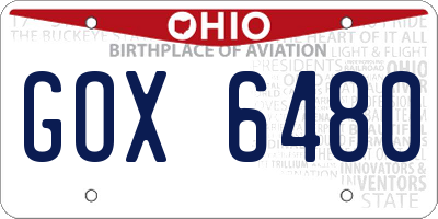 OH license plate GOX6480