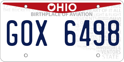 OH license plate GOX6498