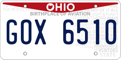 OH license plate GOX6510