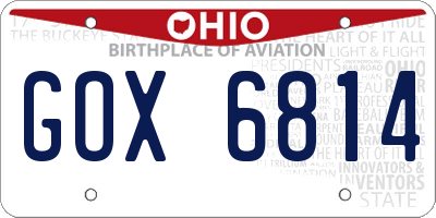 OH license plate GOX6814