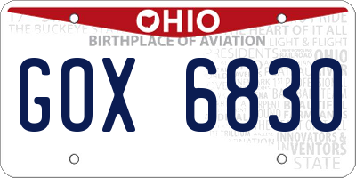 OH license plate GOX6830