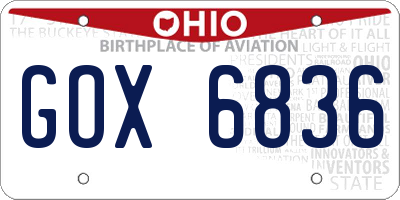 OH license plate GOX6836