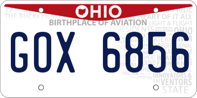 OH license plate GOX6856