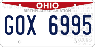 OH license plate GOX6995