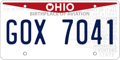 OH license plate GOX7041