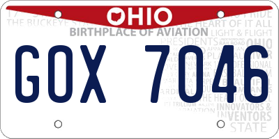 OH license plate GOX7046