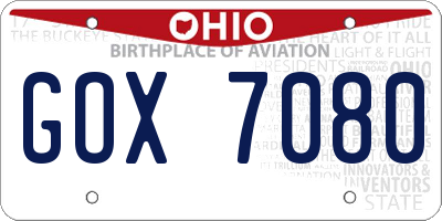 OH license plate GOX7080