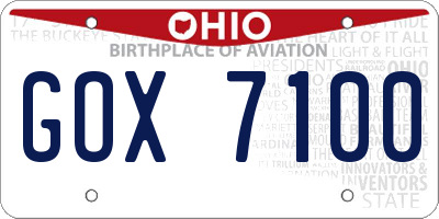 OH license plate GOX7100