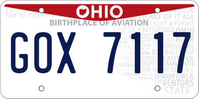 OH license plate GOX7117