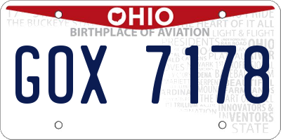OH license plate GOX7178