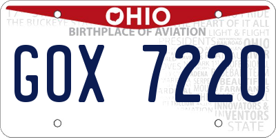 OH license plate GOX7220