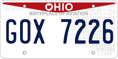 OH license plate GOX7226