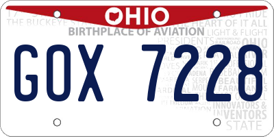 OH license plate GOX7228