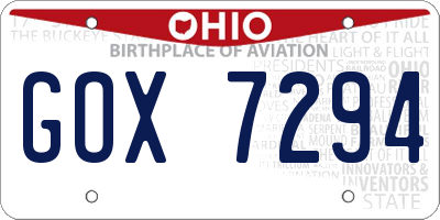 OH license plate GOX7294