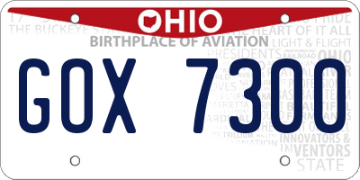 OH license plate GOX7300