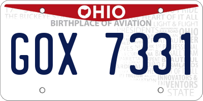 OH license plate GOX7331