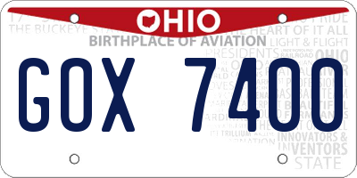 OH license plate GOX7400