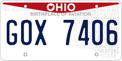 OH license plate GOX7406