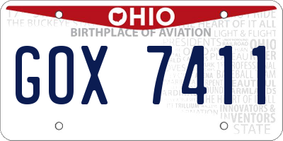 OH license plate GOX7411
