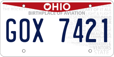 OH license plate GOX7421