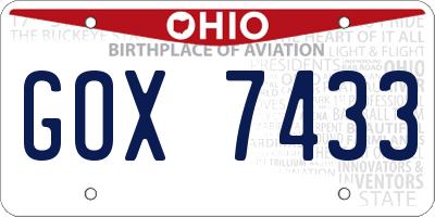 OH license plate GOX7433