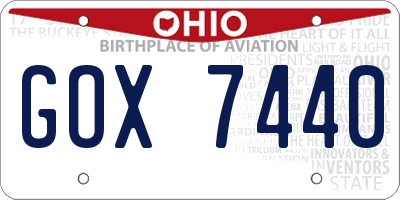 OH license plate GOX7440