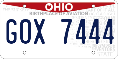 OH license plate GOX7444