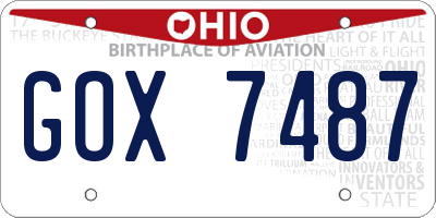 OH license plate GOX7487