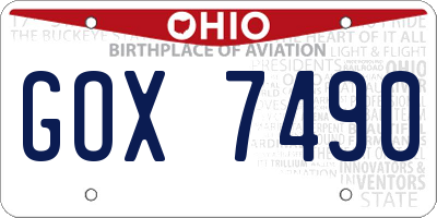 OH license plate GOX7490
